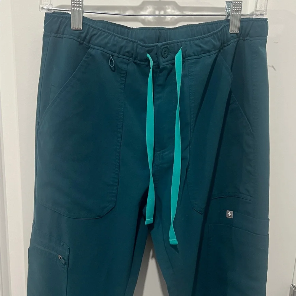 Figs Men's Dark Teal Joggers with Teal Drawstring